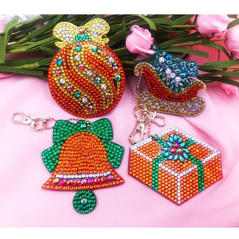 New Coming Butterfly Animal Flower Pattern 5D Diamond Painting Keychain Keyring DIY Mosaic Picture Of Rhinestone Jewelry Gift