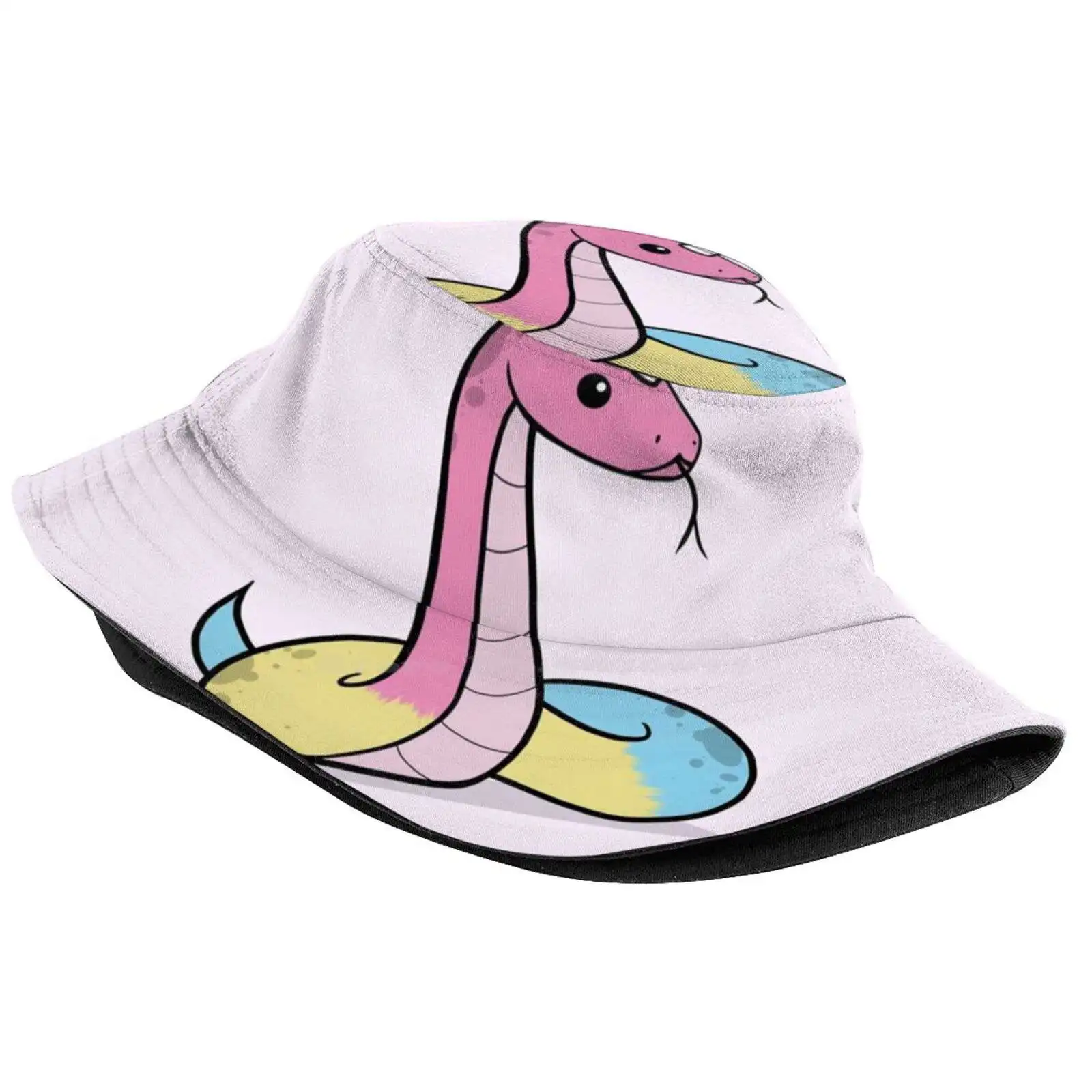 Pastel Snake Unicorn Sun Cap Fisherman Hat Bucket Hats Rainbow Lgbtq Queer Sweet Snake Animal Colorful Sexuality Secret Colours