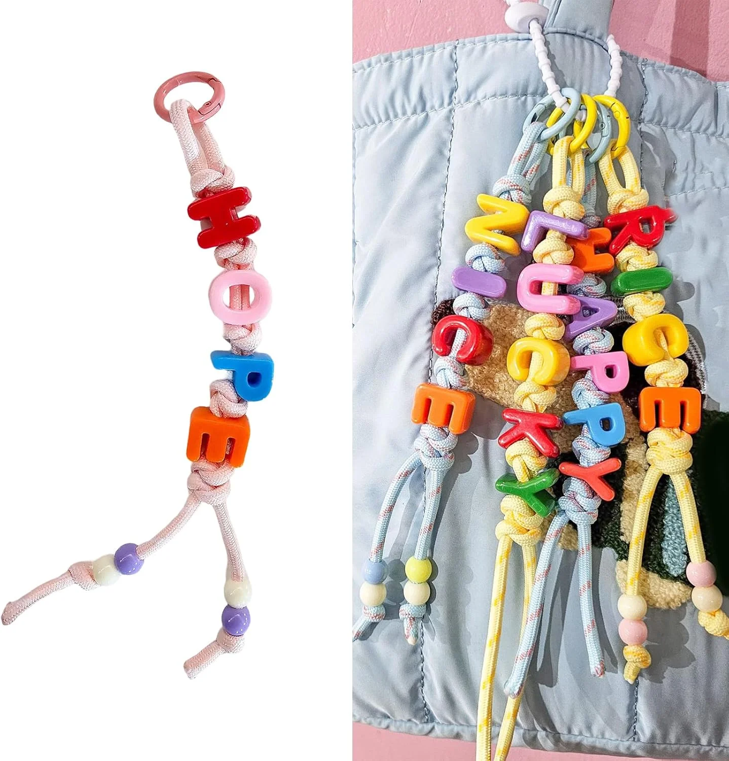 Custom Acrylic Number Key Chain DIY Handmade Keychain Personalization 26 Letters Colorful Cell Phone Chain Handmade Jewelry Gift