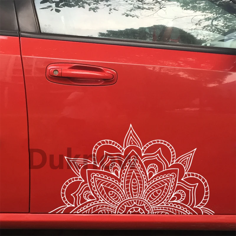 Half Mandala Vinyl Sticker Car Window Door Decor, Mandala Meditation Yoga Studio Wall Decoration Mural Decals Boho Style Sticker view 5