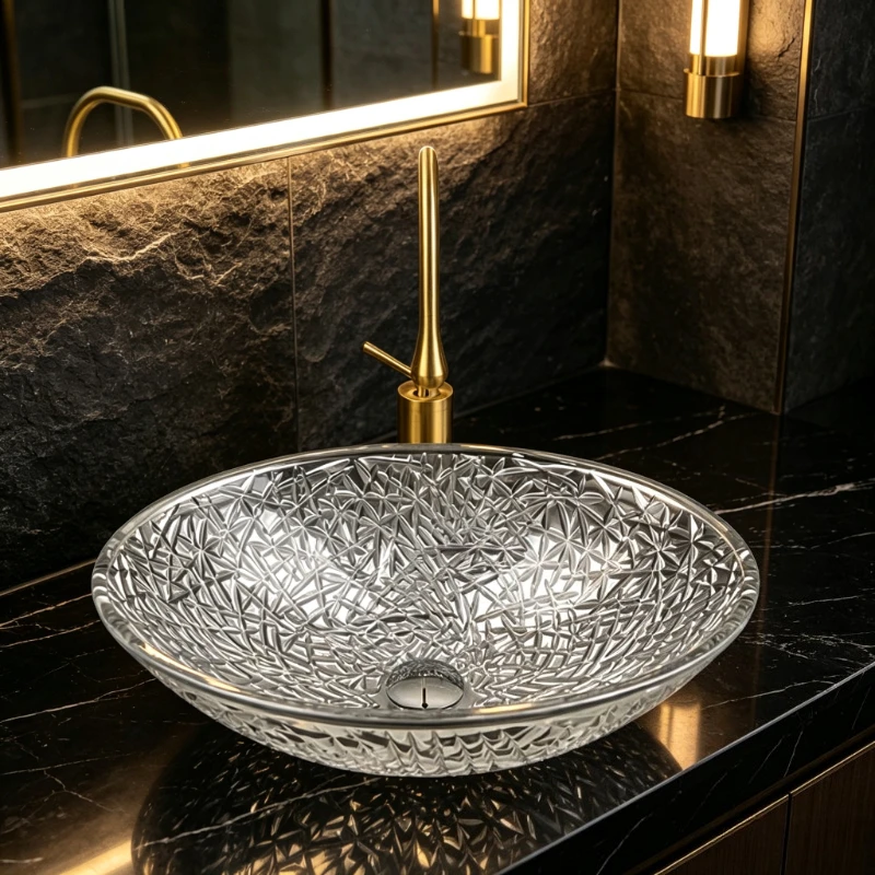 Electroplated Bathroom Sinks Durable Wash Basin Oval Counter Washhand Stand Easy Cleaning Countertop Washbasin Home Household