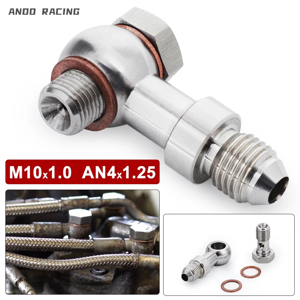 M10x1.0 To AN4 1.25mm Racing Banjo Bolt Fitting Kit Turbo Oil Feed Restricto For Mitsubishi TD025 TD025L Auto Parts Brake System