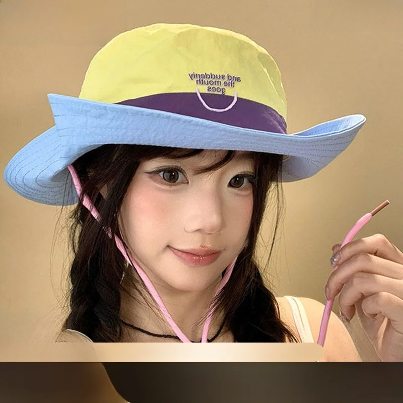 xoxogood-レトロワークウェア-パッチワーク-フィッシングキャップ-レディース-夏-日焼け防止-登山帽子-通気性-調節可能