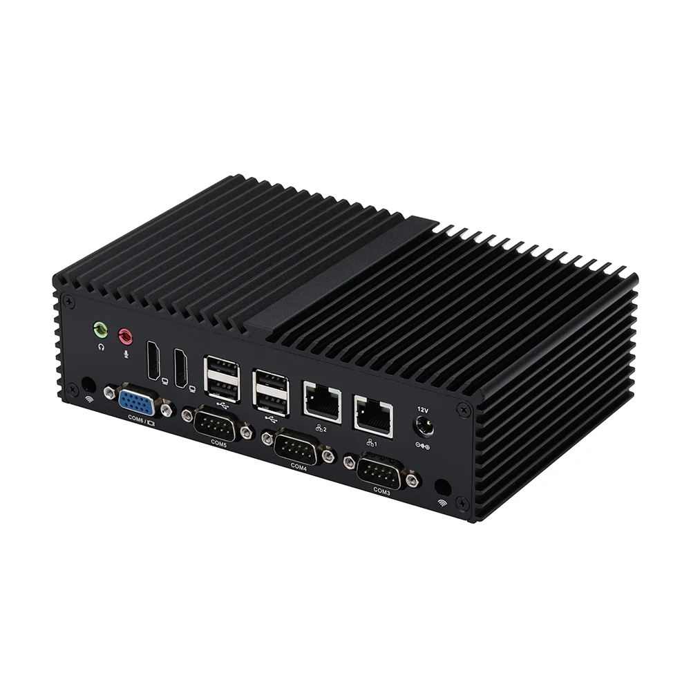 Qotom Mini PC Q10900X-S04 N97 N100 i3-N305 N150 مع 6 COM يدعم كمبيوتر ذاكرة الوصول العشوائي DDR5