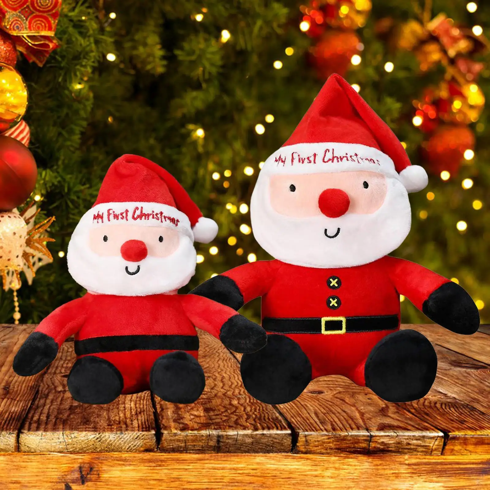 Papá Noel de peluche sentado muñecos de peluche de Papá Noel para regalos de fiesta