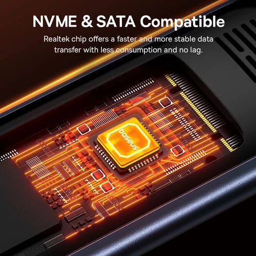 Imagen 2 del producto Baseus M2 SSD Case NVMe SATA protocolo Dual 10Gbps M.2 a USB tipo C 3,2 Gen 2 portátil SATA NVMe caja externa SSD