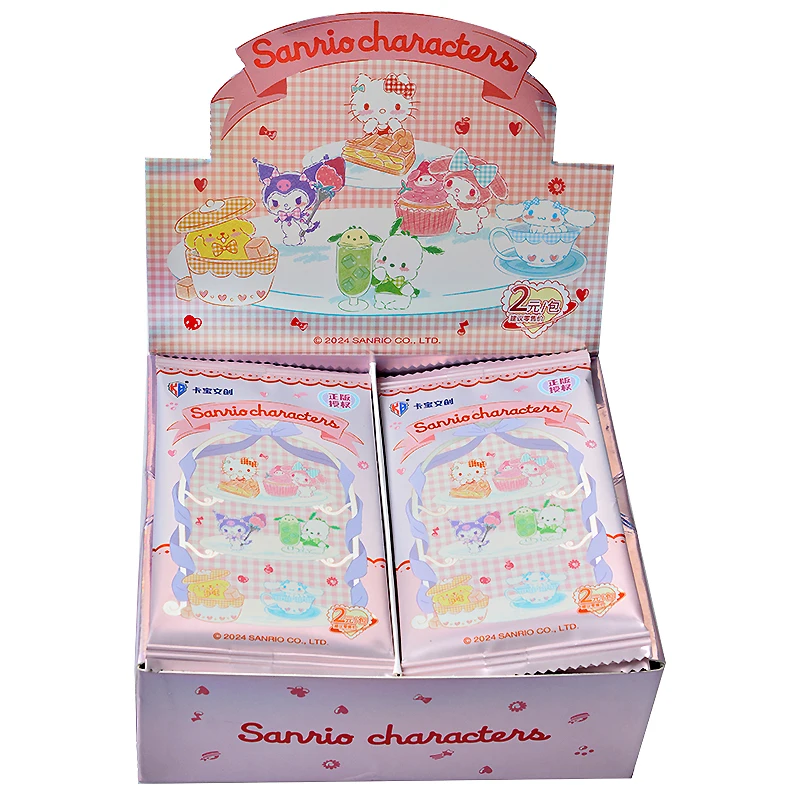 

Hot Sell Original Sanrio Hello Kitty Cinnamoroll Kuromi Party Plan Cute Cartoon Anime Collection Game CardToy Children's Gift