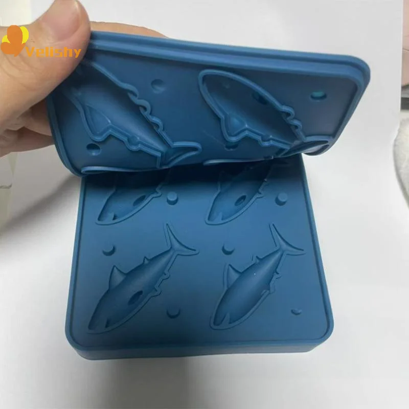 

Shark Silicone Ice Mold Cute Easy-to-release Silicone Tray Shaping Mold Suitable For Drinking Water Kitchen Ice Cream Mold