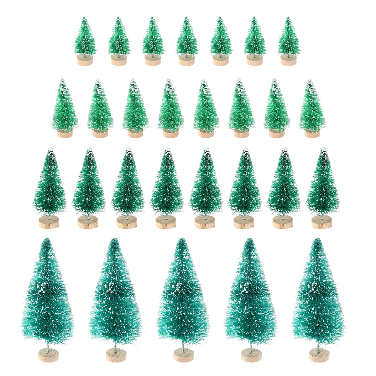 

37 Pcs Desktop Decor Xmas Table Tree Christmas Decorate Lifelike Wooden Mini Tabletop