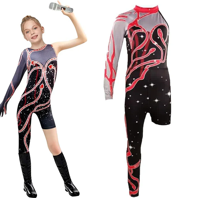 Movie Taylor Stage Jumpsuit Kids Girls Snake Cosplay Singer Concert Costume Bodysuit Zentai Halloween Outfit Uniform