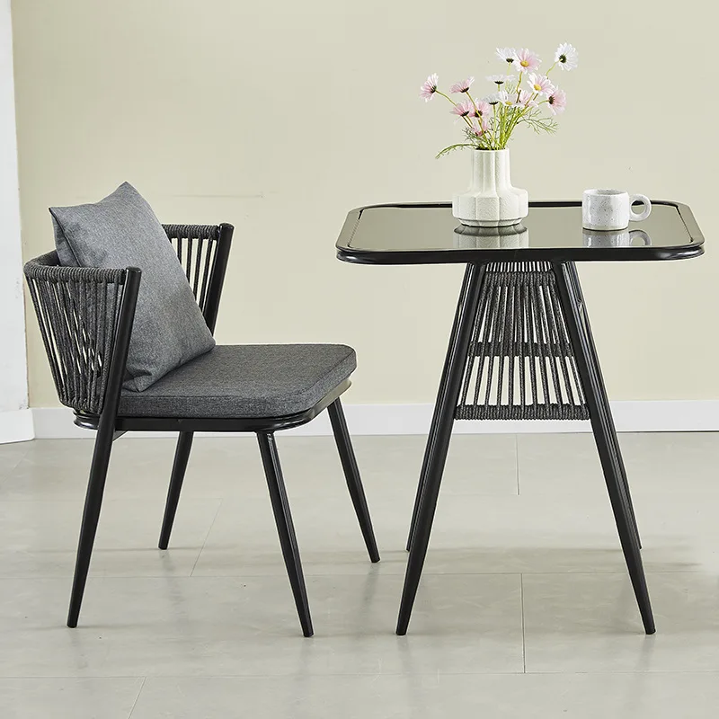 

Garden balcony small tables and chairs Internet celebrities casual tea rattan chair three-piece small apartment one table two ch