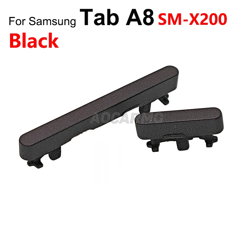 

Aocarmo Black Silver Pink Side Key Buttons Replacement Part For Samsung Tab X200 Tab A8 10.5”