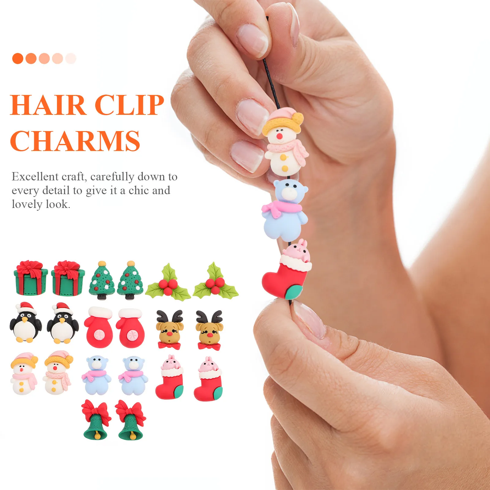 20Pcs Christmas Hair Accessories Craft Ornaments Flatback Charms Embellishment Creativity Fun Time Saving Chic Lovely