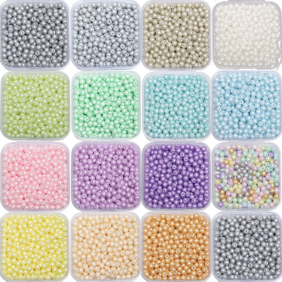 300pcs/box 4.5mm Matte Multicolor Round Glass Beads Diy Loose Spacer Beads for Jewelry Making Handmade Necklaces Accessories