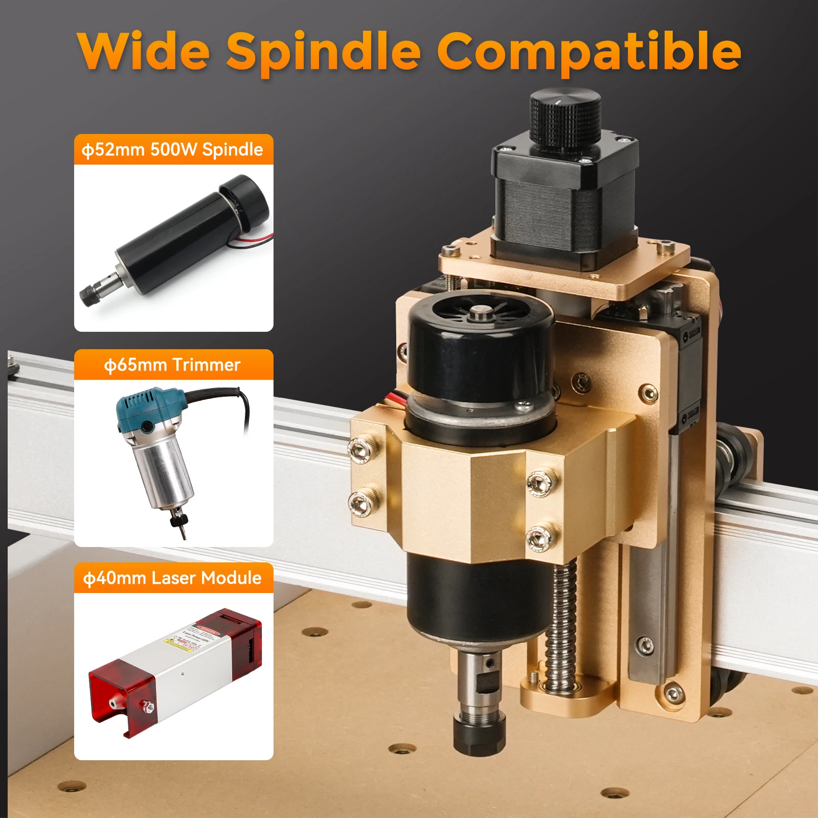 LUNYEE CNC 4040Pro Engraving Machine Milling Carving Engraver Router Laser GRBL ER11 Spindle for Wood PCB PVC Acrylic