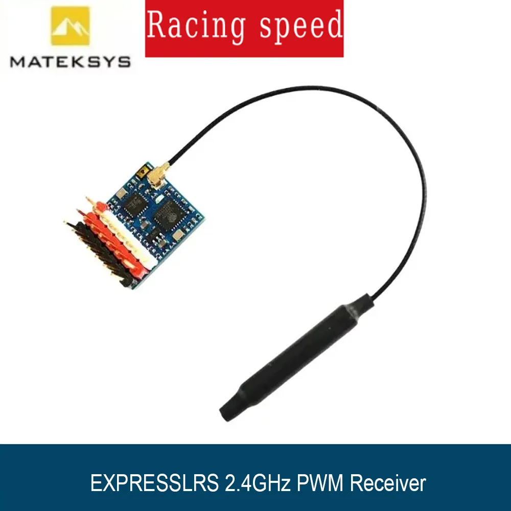 MATEK ELRS-R24-P6 R24-P6 EXPRESSLRS 2.4GHz PWM Receiver With Antenna Connector Support 2~8S VBat Voltage Sense For RC FPV Drone