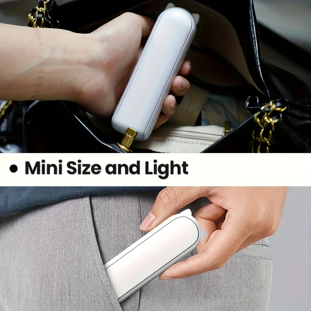 XIAOTREE Portable Mini Handheld Fan Small Pocket Fan USB Rechargeable Battery Fan Folding Cooling USB Hand Fan with Power Bank view 6