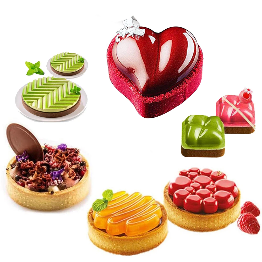 SILIKOLOVE Silicone Pastry Mold for Tarte Decoration Dessert Tartlet Mould Cake Stencil Baking Accessories