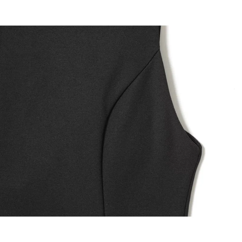 เดรสสั้นผู้หญิง แต่งโบว์หลากสี คอกลม แขนกุด ชายกระโปรงผ่าข้าง ทรงเข้ารูป สไตล์ชิค แฟชั่นไฮสตรีท