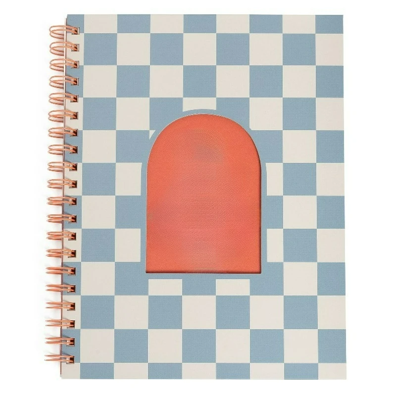 Checkered Spiral Notebook, College Ruled, 8 x 10.5