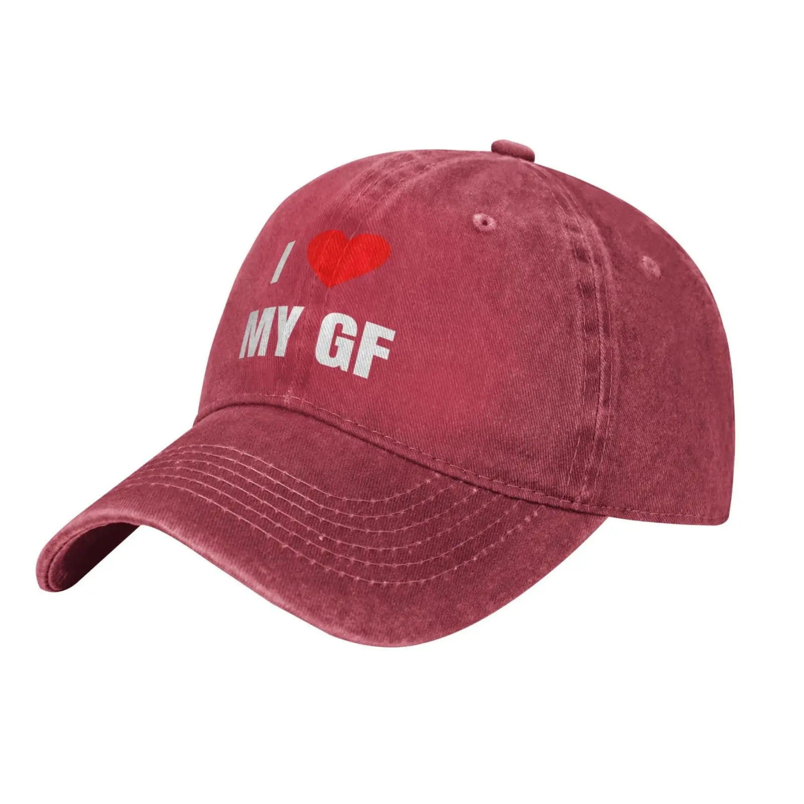 

I Love My GF Girlfriend Heart Gifts for Women Four Season Outdoor Sports Baseball Cap Classic Washed Cotton Dad Cap