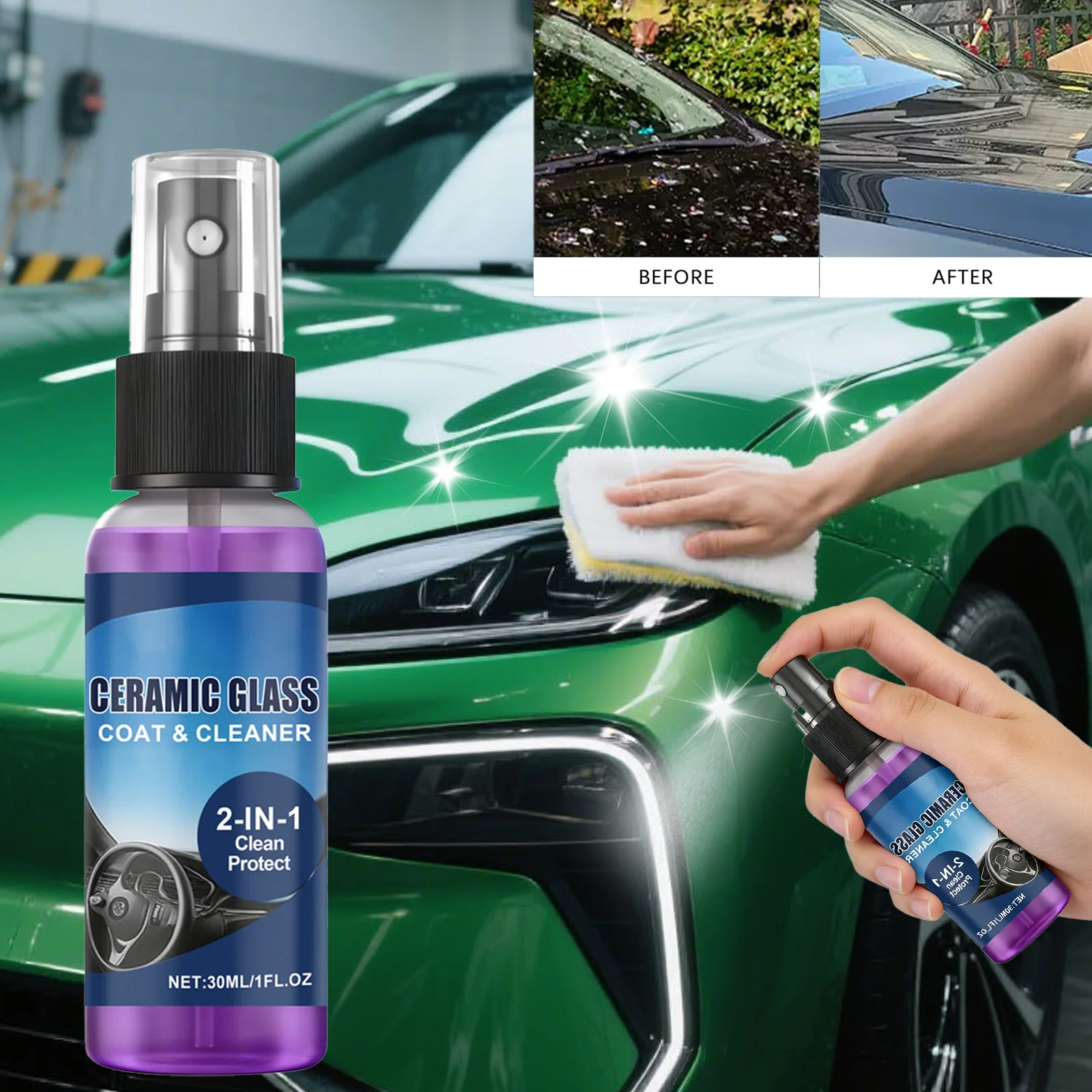 

Спрей-воск для автомобиля, быстродействующий кондиционер для кузова, гидрофобное покрытие для мгновенного блеска, защита от воды, легко наносится и удаляется салфеткой