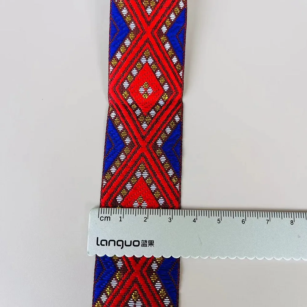 10Yards/Lots Woven Jacquard Ribbon Ethnic Lace For Curtain And Clothing Accessory Size 3.3cm LS-2705