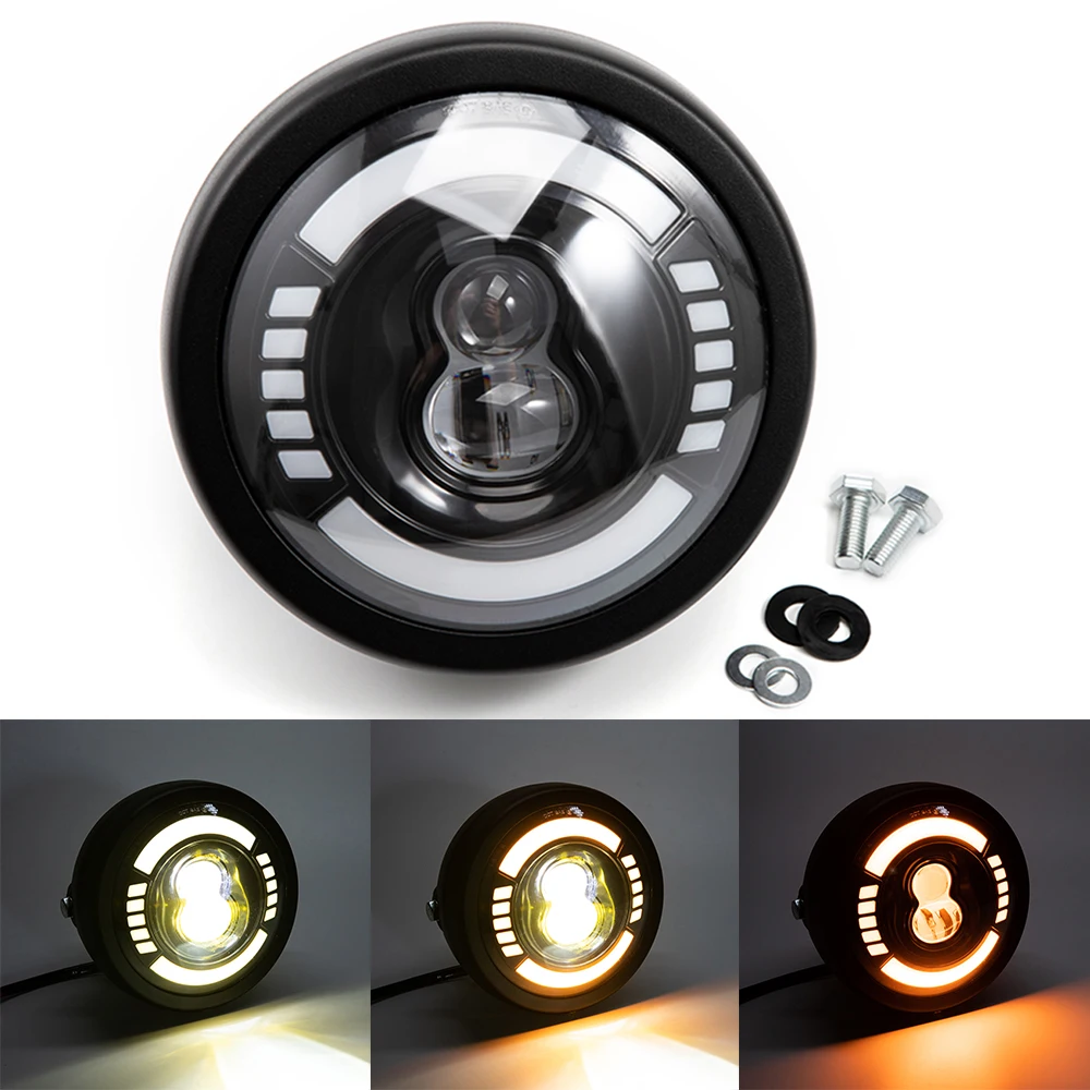 6.5 inch Motorcycle Led Headlight Headlamp Round Led Light Modified Parts for Harley suzuki yamaha Cafe Racer Choppers Cruisers