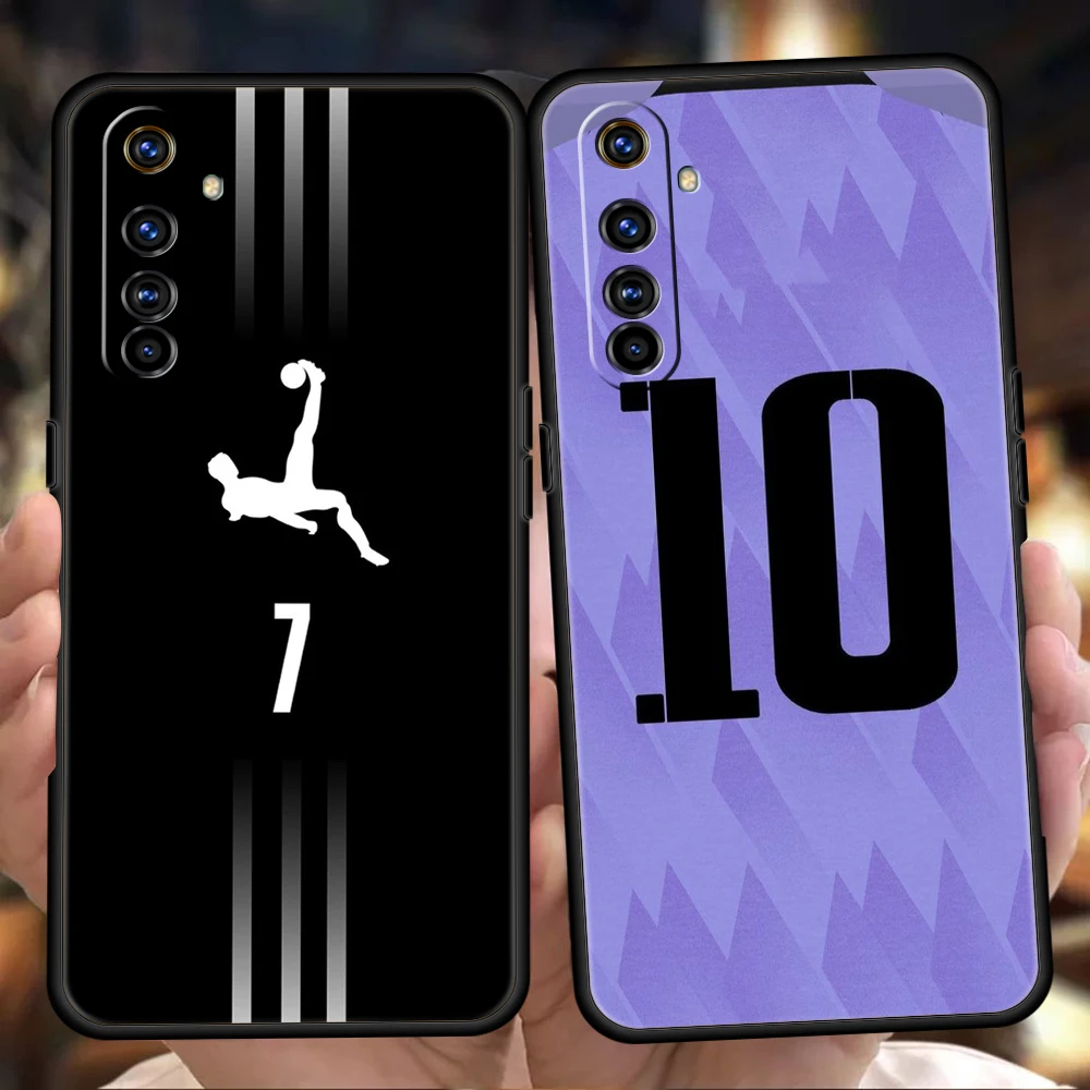 FootBall Number Soft Silicone For Realme 8i 9i 9 Pro Plus GT2 Pro C3 6 7 8 Pro C21 C11 C25 Pro 5G Shockproof Phone Cover Fundas