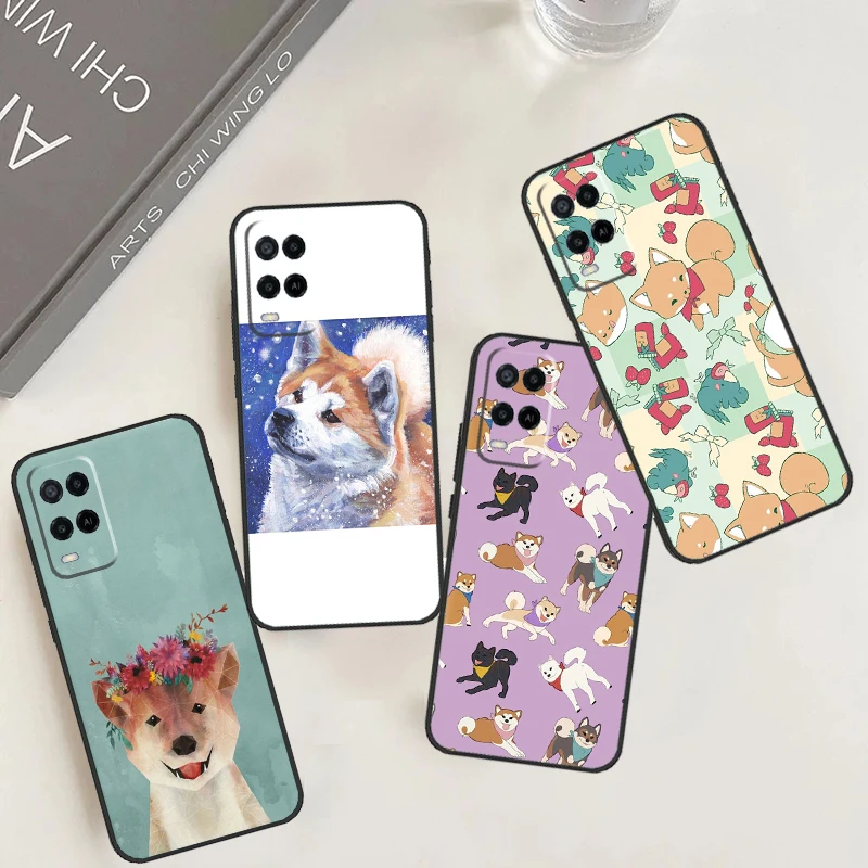 Animal Cartoon Akita Dog For OPPO A54S A57S A53S A58 A78 A98 A16 A76 A96 A54 A74 A94 A17 A77 A5 A9 A15 A52 A72 Case