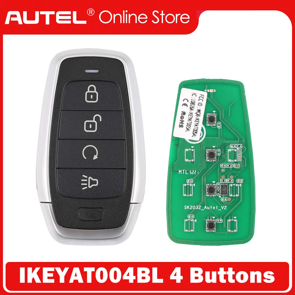 

AUTEL MAXIIM IKEY Standard Style IKEYAT004BL 4 Buttons Independent Smart Key (Remote Start)