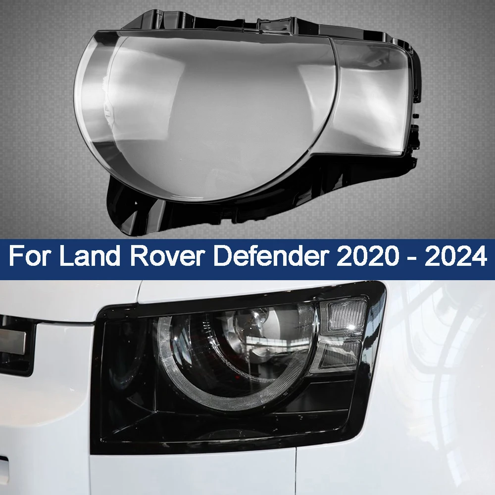 Car Front Headlamp Lens Replacement Auto Shell Cover Transparent Lampshade Bright Lamp For Land Rover Defender 2020 - 2024