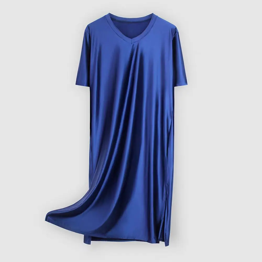 DROZNO Silk Dress V-Neck Long/Short Sleeve Comfortable Home Wear Multiple Sizes & Colors Available Beautiful Big Size Silk Dress