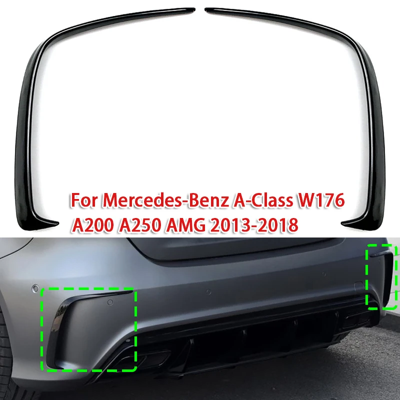 

1Pair Car Rear Bumper Splitter Spoiler for Mercedes Benz A Class W176 A200 A250 AMG 2013-2018
