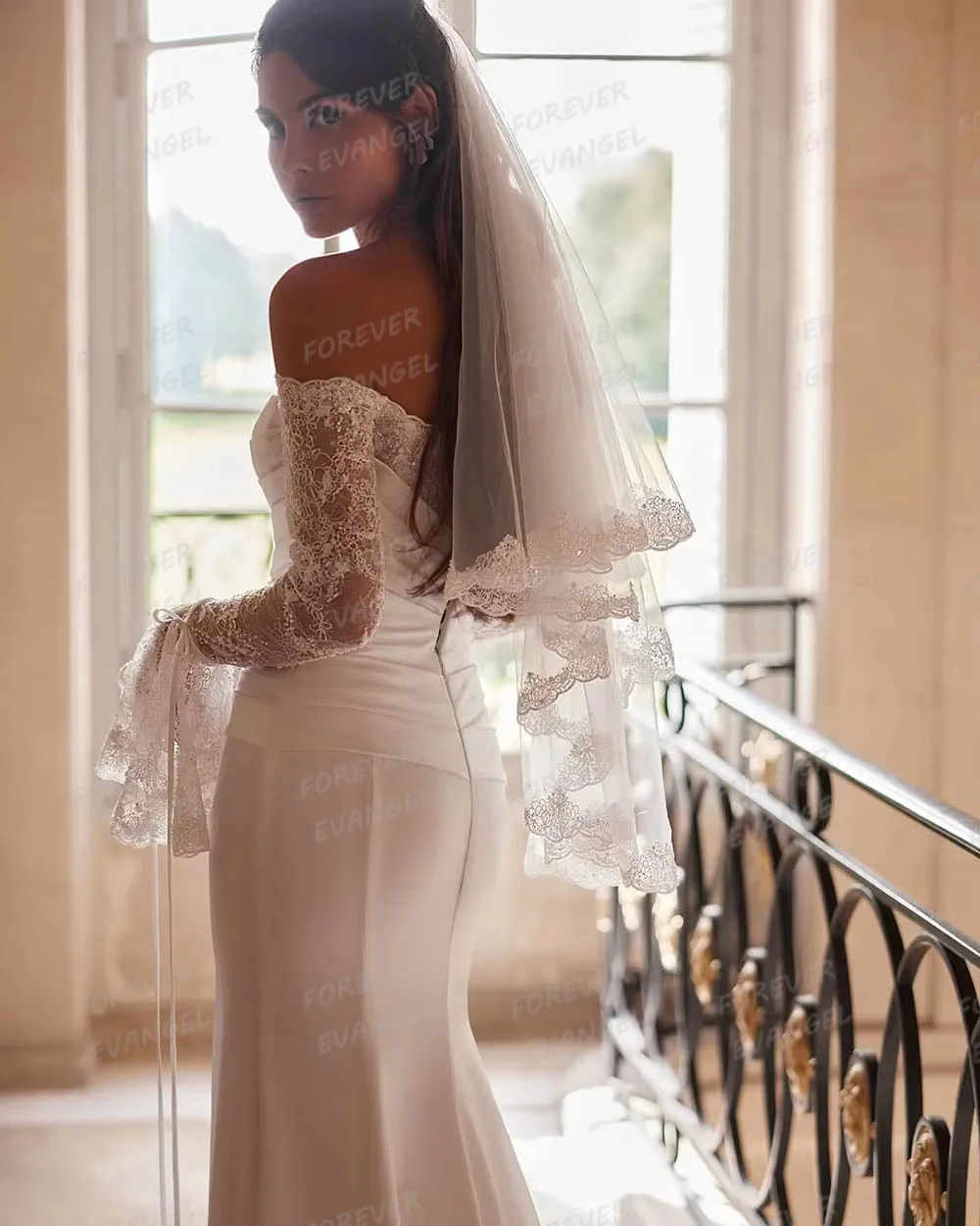 Robe De mariée sirène De luxe, Sexy, manches longues, dentelle, épaules dénudées, dos nu, personnalisée, 2026