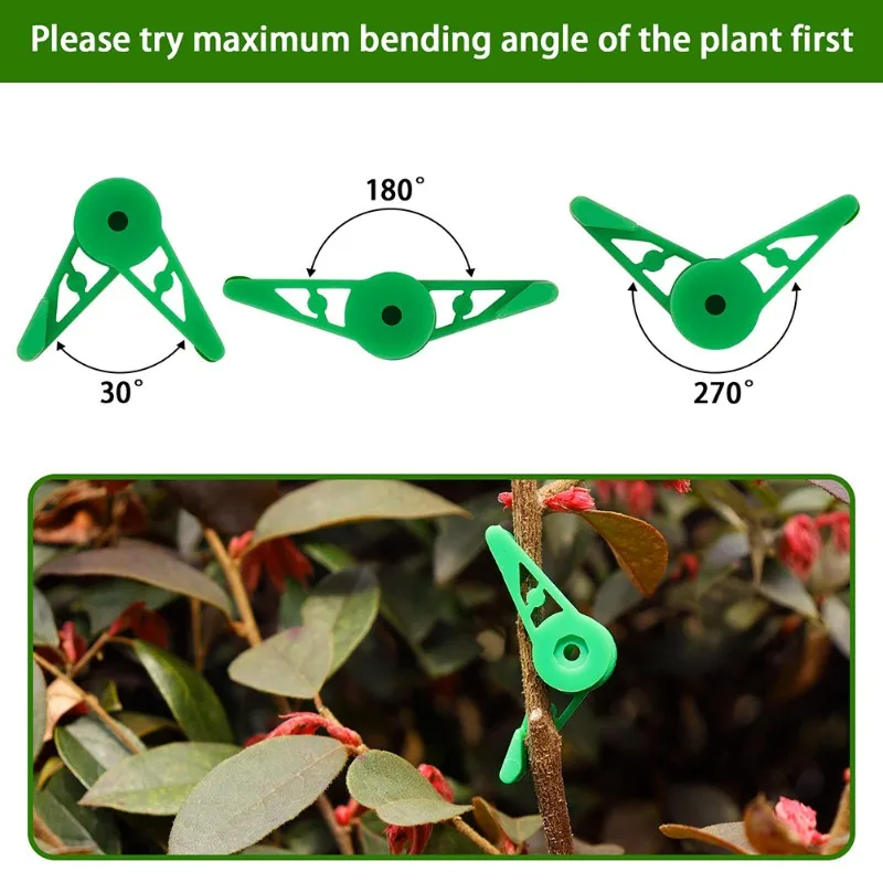 B08B-Adjustable Plant Bender 300Pcs 360-Degree For Gardening-Stem Clip Plant Branches Trimmer Trainer