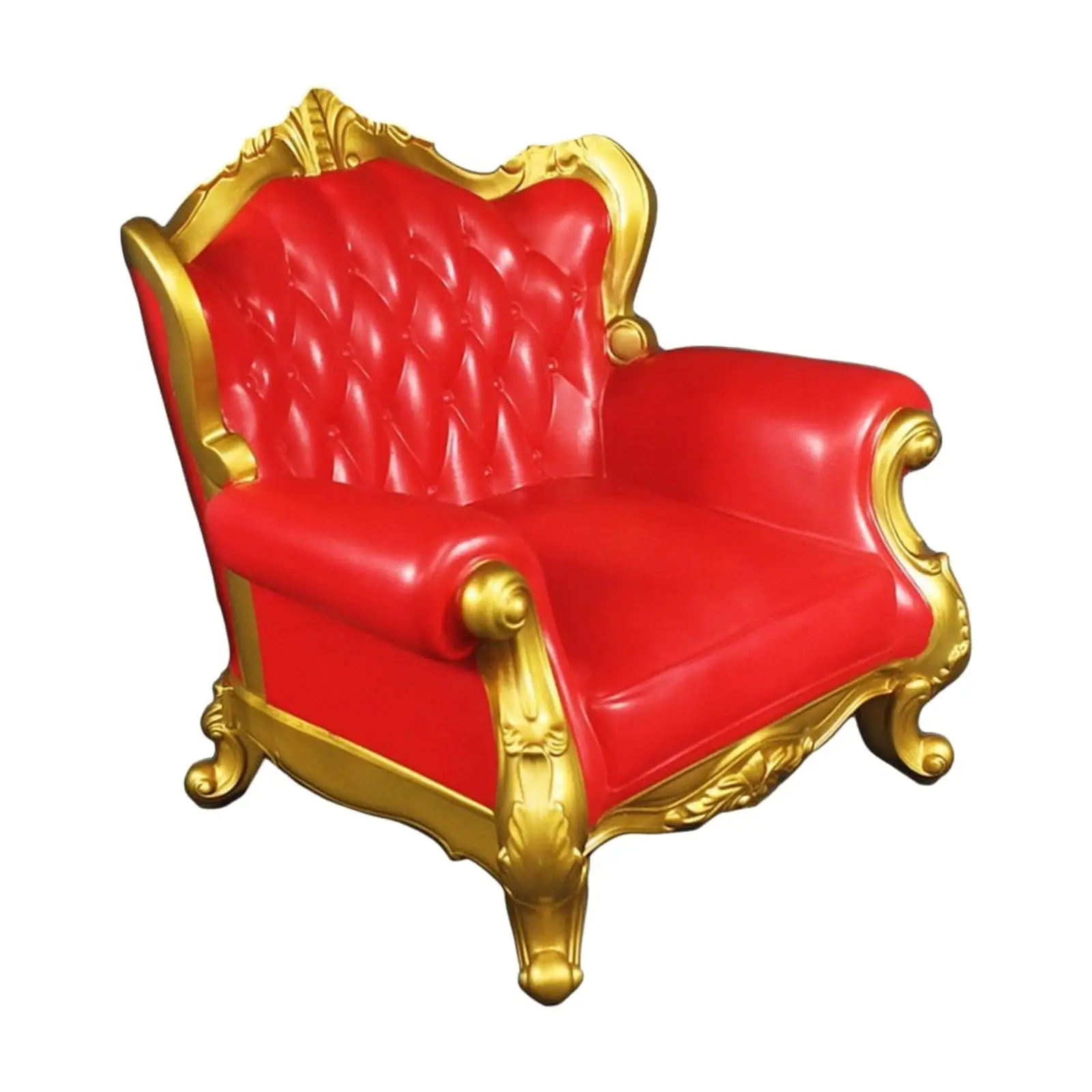 1 6 Scale Figure Display Chair Miniature Throne Sofa with Tufted Backrest Vinyl Construction for Dollhouse Collector Diorama