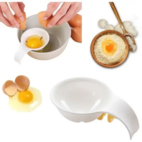 1pc White Egg White Yolk Separator Egg Separator Bowl-Clip for Baking Cakes,Kitchen Gadget Cooking Specialty Tools and Gadgets