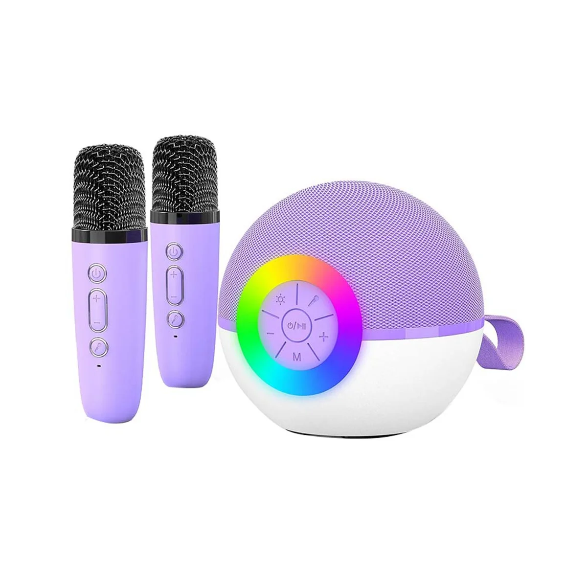 

Мини-караоке-машина с 2 микрофонами, портативный Bluetooth-микрофон, игрушки для песен со светодиодной подсветкой, подарок на Рождество и день рождения для детей, A