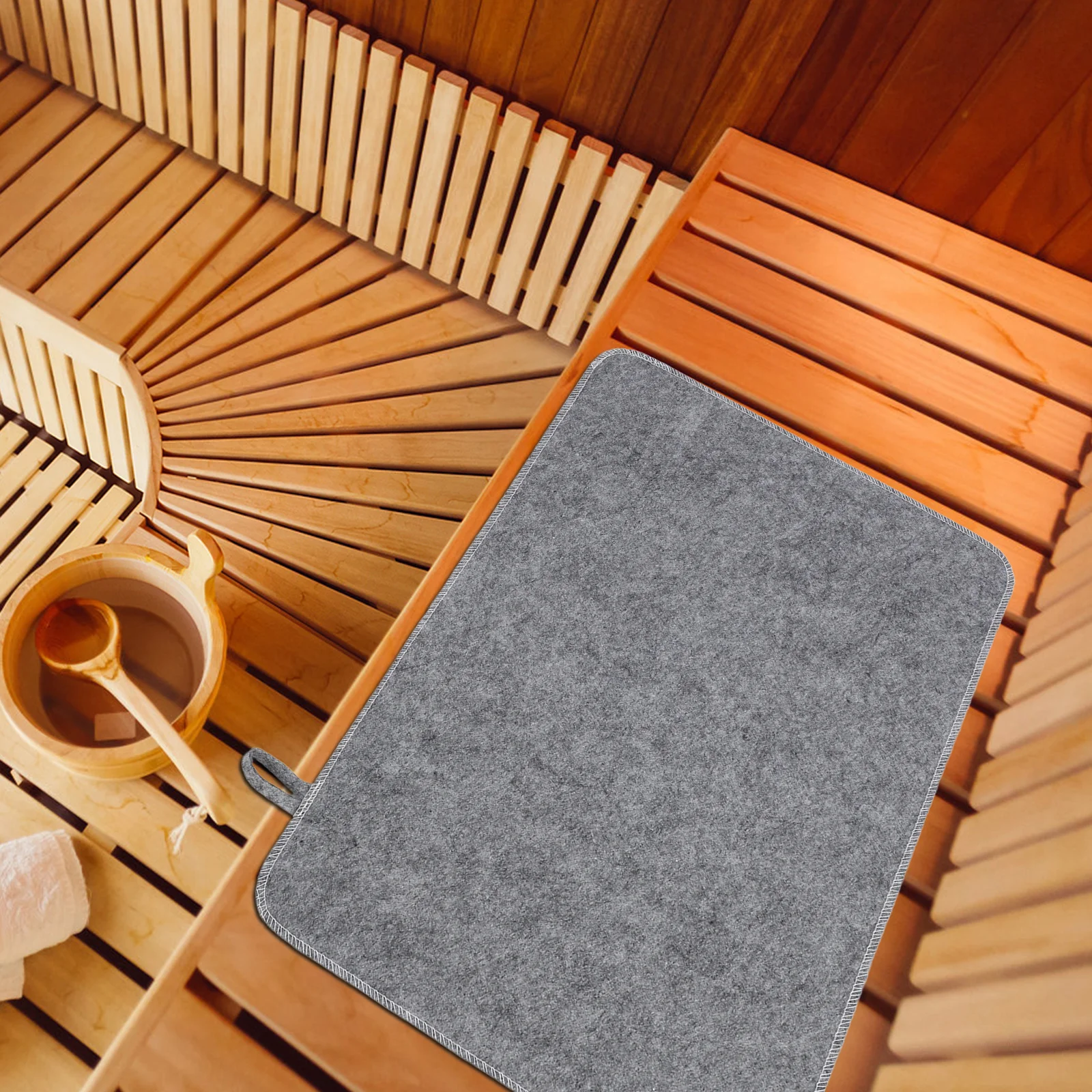 

2Pcs Felt Sauna Seat Cushion Absorbent Heat Insulation Mat Comfortable Bench Pad for Steam Room Accessories Bench Cushion Cover