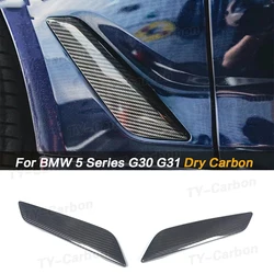 Real Dry Carbon Fiber Side Fender Trim Vent For BMW 5 Series G30 G31 Fender Side Air Vent Outlet Cover Trim 520i 530i 540i M550i