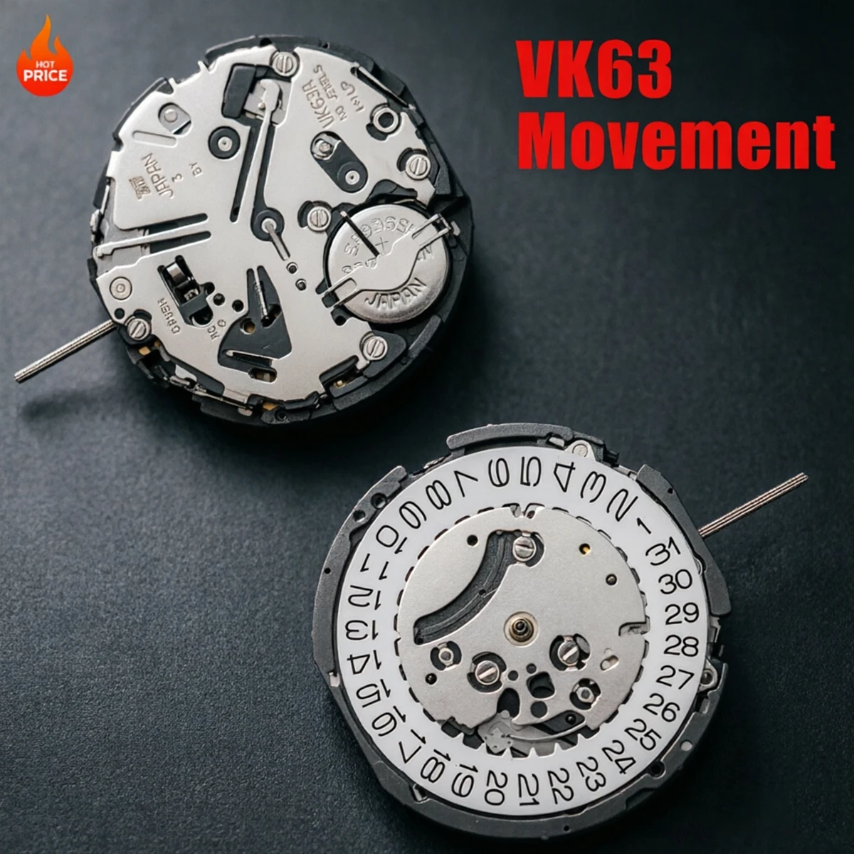 

Japan Genuine VK63A Chronograph Quartz Movement with Battery Japan Original Mechanism VK63 VK61A VK67A Mod Replace Movement
