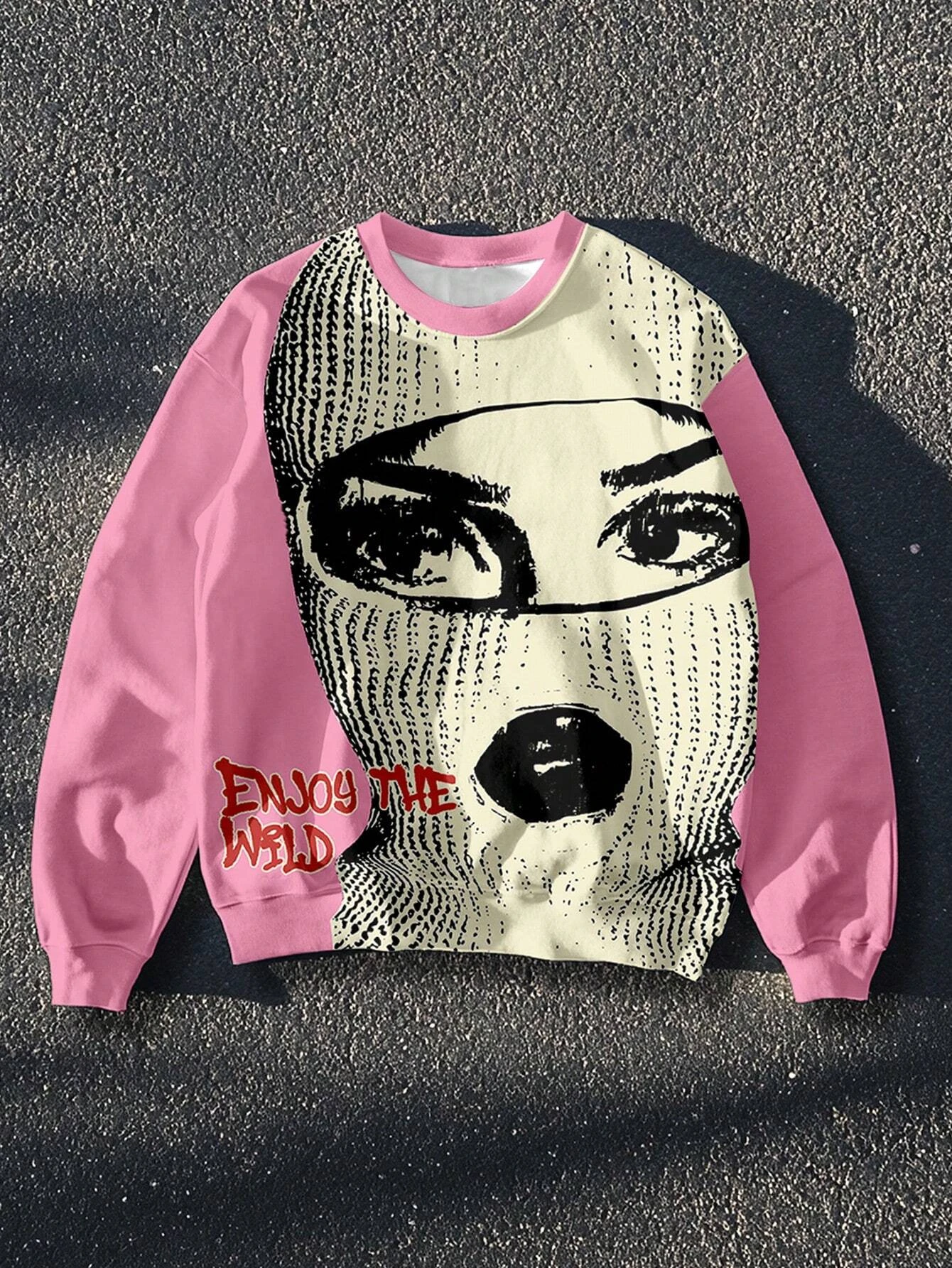 3d Masked Women Print Mens High Street Sweatshirt Long Sleeve Hoodie Y2k Hip Hop Man Round Neck Casual Sweatshirt Men Clothes