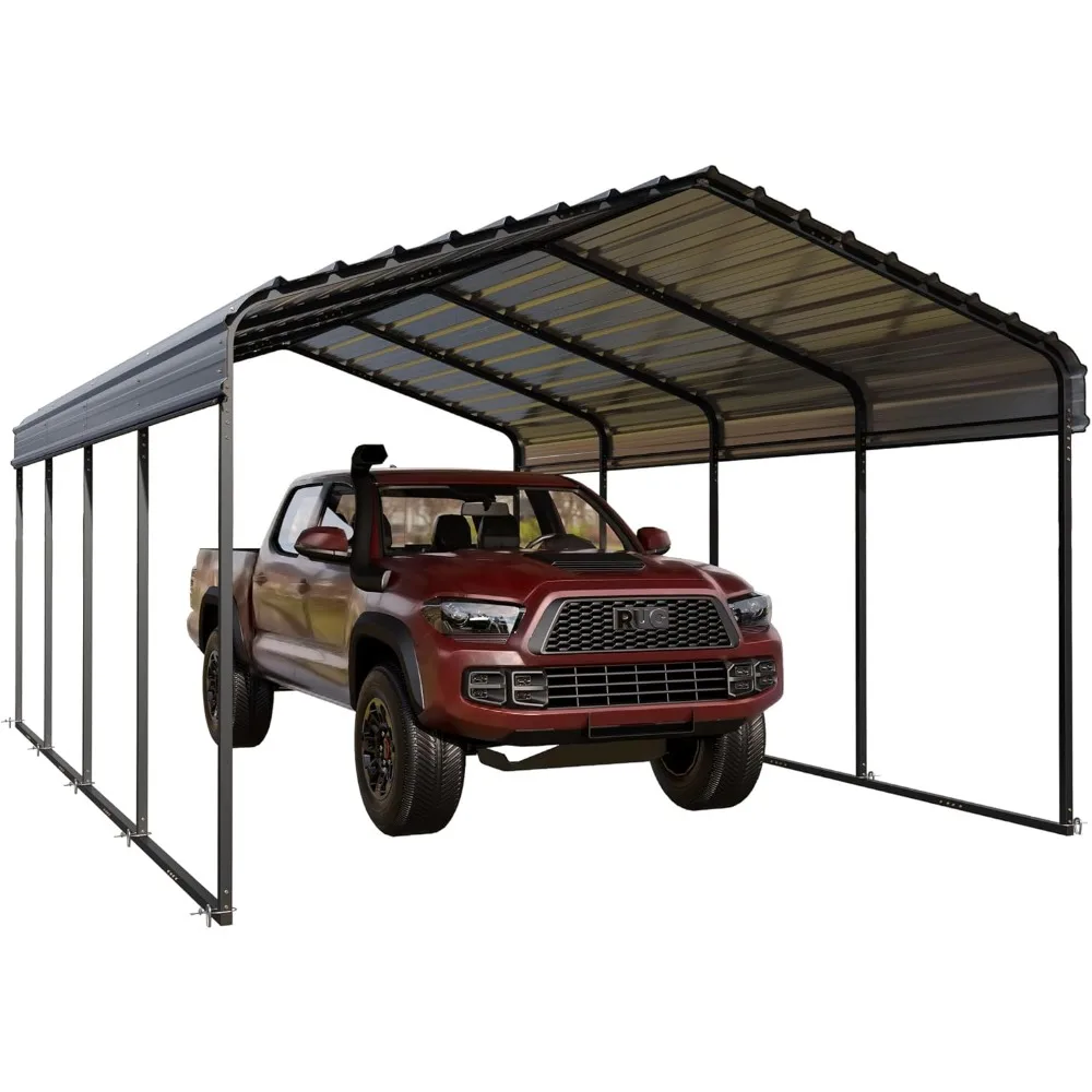 12 X 20 Ft Carport Metal Carports with Galvanized Steel Roof, Sturdy T for Cars, Boats, and Tractors,Heavy Duty Metal Carpor