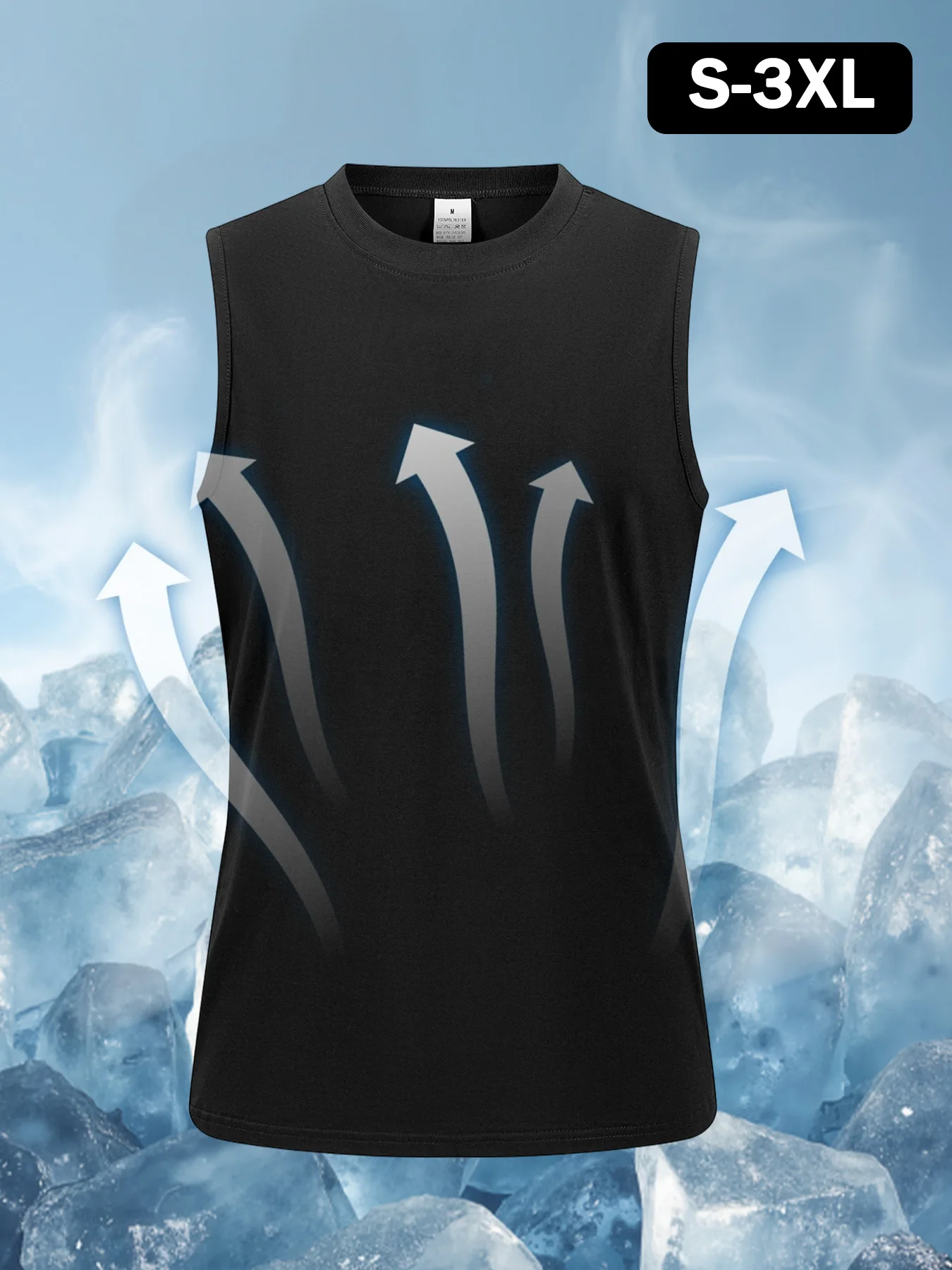 Men Breathable Sleeveless T-Shirt Quick Dry Lightweight Anti-Pilling Crew Neck Casual Gym Workout Tank Top