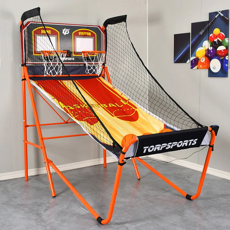 

Arcade Cage Basketball Game LED Electronic Scoring Indoor Double Electronic Basketball Machine for 2 Players Basement Game Rooms