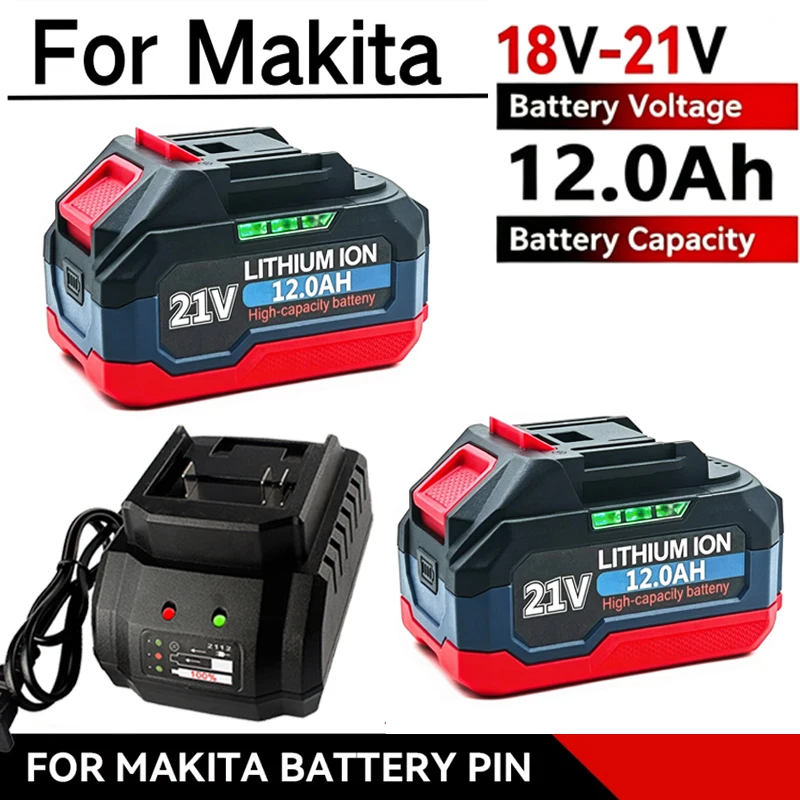 21V Large Capacity Rechargeable Lithium Ion Battery. for Makita 18V/21V Cordless Electric Power Tools Replacement Battery BL1860
