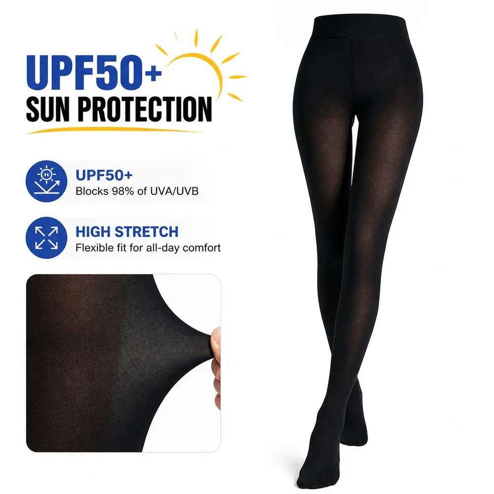 New Ice Silk Diving Tights Sun Protection High Waist Sun Protection Tights Breathable Full Foot Diving Pantyhose