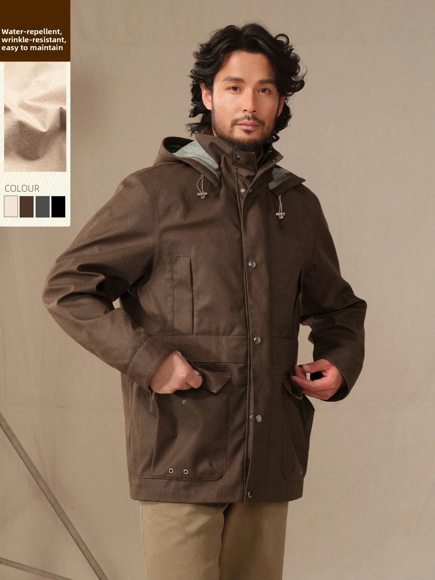 Waterproof Windproof Thickened Hunting Jacket Casual Outdoor Workwear Men's Warm Coat CULTUM Autumn Winter Leisure Outerwear