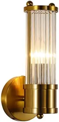 Lighting Modern  Mount Light Crystal Flute Shape  Sconce Lighting Metal  Light Fixtures for Bathroom Living Room Hallway (1-Ligh